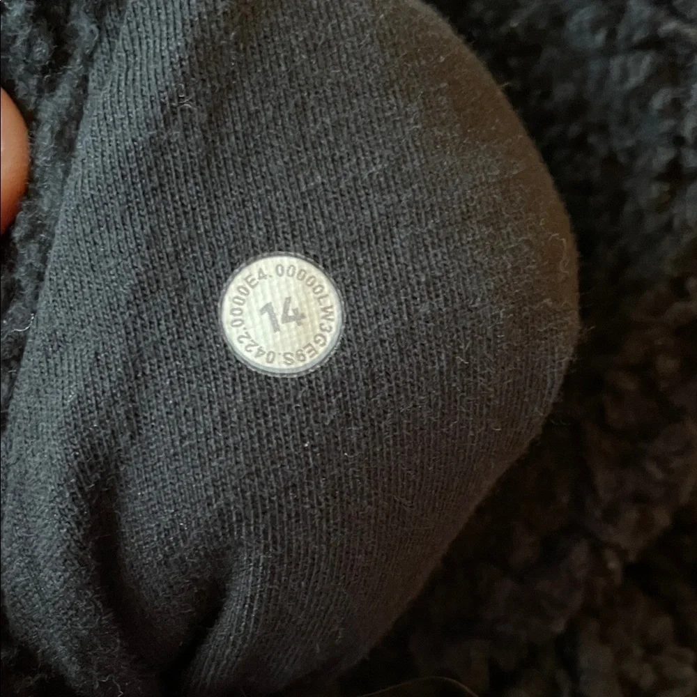 Lululemon Collarless Textured Fleece Full Zip Jacket Black